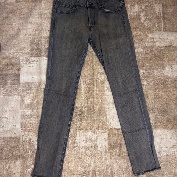 Hudson Jeans Barrow Skinny Button-fly Stretch Denim Grey Overdyed Blue Jeans, 34 - Picture 2 of 6